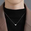 SHIAI estilo japonês e coreano s925 prata esterlina em forma de coração pingente clavícula cadeia luz de nicho de luxo moda de alta qualidade colar de prata esterlina