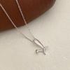 Collar de Plata Esterlina S925 con Lindas Orejas de Conejo Cadena para Clavícula Año Nuevo 2024 Año del Conejo Cadena para Clavícula para Novia