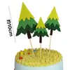 Bandeirinha de decoração para bolo de assar em formato de árvore pequena, cena com cem papéis de menina da floresta, cartão de bolo de aniversário