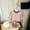 Camiseta Interior para Bebé Primavera y Otoño Estilo Coreano Nuevo Estilo Rayas Camiseta de Manga Larga Ropa de Bebé de Otoño