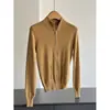 2026 Nuevo Suéter Corto de Punto Ajustado con Cuello Alto y Doble Cremallera Chaqueta para Mujer Venta al por Mayor H08AS16199