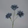 Flor Artificial Rosa Rizada de 3 Cabezas para Esquina Flor Decorativa para el Hogar Flor Guía para Boda Flor para Techo de Salón de Bodas Material