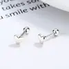 Pendientes de botón de hilo de amor a cuadros estilo Chanel Plata de ley 925 tendencia de moda más vendidos hebilla de giro gusano del lóbulo de la oreja joyería femenina