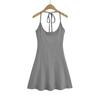 Estilo Puro Desejo Alça de Pescoço Pendurada Vestido sem Costas em Forma de A Feminino Verão Meninas Quentes Sexy sem Costas Slim-fit Emagrecedor Saia Curta