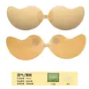 Vestido de Casamento Feminino Fino Respirável Silicone Invisível Seio Grande Seio Pequeno Push Up Sem Alças Antiderrapante Vestido Esponja Manga Pastilhas para Seios