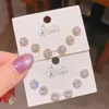 Brincos Redondos Geométricos Exquisitos de Zircônia Pequenos e Versáteis Três Pares de Brincos para Mulheres, Luxo Acessível Estilo Coreano Conjunto de Brincos de 6 Peças de Alta Qualidade