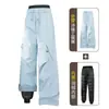 Calças casuais de caminhada três em um para outono e inverno femininas, calças cargo largas à prova de vento e à prova d'água para esportes de trekking ao ar livre masculinas