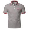Camisa Polo a Cuadros Bloque de Color con Bolsillo de Botón para Hombre de Manga Corta, Cuello Puntiagudo, Corte Holgado, Comercio Exterior Transfronterizo de Amazon Europeo y Americano