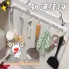 Gancho con Riel Deslizante para Almacenamiento en Cocina, Gancho de Almacenamiento para Puerta de Gabinete, Gadget, Estante de Almacenamiento sin Taladro para Detrás de las Puertas de Gabinete