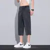 Pantalones Cortos de Tencel de Gama Alta para Hombre 2025 Nuevos Shorts de Mezclilla Finos de Verano Ropa de Trabajo Pantalones Casuales de Seda Helada de Longitud Media
