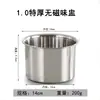 Caixa de Armazenamento Espessada de Aço Inoxidável Não Magnética para Pó de Gelo e Temperos, Pote de Tempero, Recipiente Redondo para Sabor, Tigela de Tempero, Tempero de Hotel