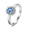 Anillo de Plata Esterlina 925 Moissanita Zafiro Mujer Lujo Accesible Joyería de Alta Gama Transmisión en Vivo Fábrica Transfronteriza Venta al por Mayor