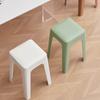 Taburete de plástico grueso para adultos, Banco sencillo para el hogar, Taburete cuadrado apilable con asiento suave, Taburete alto para mesa de comedor de sala de estar