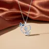 Knn-409 Collar Europeo y Americano Estilo Mariposa Corazón Incrustado con Diamantes para Mujer, Colgante Original Transfronterizo con un Toque de Alta Gama