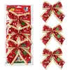 Decoraciones de Navidad, juego de 3 adornos de lazo brillantes, adornos colgantes festivos para árbol de Navidad, lazo brillante, transfronterizo