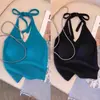 Camisola Estilo Dopamina con Cuello Halter para Mujer, Estilo Delgado de Verano, Adecuada para Usar en la Playa o como Prenda Exterior, Top Básico Dulce y Picante para Chicas