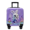 Maleta Trolley de 18 Pulgadas de Dibujos Animados 3D con Cremallera, Equipaje de Mano Pequeño con Gráficos y Texto Imprimibles, Maleta de Viaje con Ruedas Giratorias