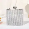 Cantil Russo com Incrustação de Diamantes Portátil Aço Inoxidável 304 Portátil Exterior Plano Taça de Vinho Tinto Mini Taça de Diamante