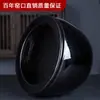 Jarrón Grande de Cerámica Negra Glaseada de Jingdezhen para Sala de Estar, Método Tradicional para Criar Peces, Koi, Nenúfares, Jarrón de Loto, Fabricante de Jarrón Negro Dorado Feng Shui