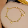 Acessórios Pingente Borboleta Camada Dupla Versátil Estilo Sexy Feminino Dongguan Colar de Aço Titânio Banhado a Ouro 18K Tornozeleira para Meninas