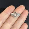 Pulsera de feldspato lunar gris natural al por mayor con incrustaciones de media plata para mujer, joyería de cristal, se puede ajustar para hacer la circunferencia de la muñeca, defecto predeterminado