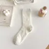 Calcetines de Mujer Estilo Ballet Serie Miu Encaje Calcetines Blancos Súper Suaves Algodón Puro Absorbentes de Sudor Malla Hueca Borde de Encaje Calcetines Dulces para Mujer