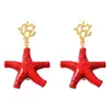 Atmosfera de Férias de Verão Transfronteiriça Design Criativo Brincos de Concha Estrela do Mar Concha Estilo Feminino Versátil da Moda