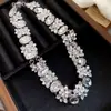 Pendientes de Flor Ovalada con Incrustaciones de Diamantes y Aguja de Plata Transfronterizos Europeos y Americanos Juego de Collar Accesorios para Pendientes de Lujo Ligero Sentido de Gama Alta Accesorios Versátiles para Collares