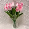 Tulipa Flor Artificial Atacado Planta Artificial Flor Artificial Decoração de Flor Artificial Flor Artificial de Plástico Buquê Artificial Planta Verde