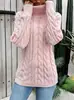 Suéter de Tricô de Gola Alta Novo Estilo Outono e Inverno para Mulheres, Suéter de Cashmere de Tricô Solto da Moda, Camada Base, Peça Única Atacado
