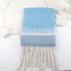 Comercio Transfronterizo|Bufanda Rayada con Borlas en Bloques de Color Otoño e Invierno|Cómoda y Cálida|Soporta Envío Directo de Productos Procesados desde Stock