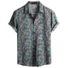 Camisa de Manga Corta de Verano Nueva para Hombre Europea y Americana Feihe Impresión Digital 3D Moda Hawaiana Casual Ropa para Hombre