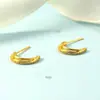 Elegantes Pendientes de Aro con Diamantes de Circonita en Forma de Semicírculo, Pendientes Versátiles con un Diseño Estilo Hong Kong