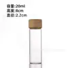 Em Estoque Atacado Garrafas de Vidro com Tampa de Bambu Rosqueável 22mm, Garrafas Dosadoras para Chá de Flores, Garrafas Cápsula Transparentes, Garrafas de Mensagem na Garrafa para Fazer Desejos