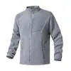 Jaqueta de Lã G-stone Masculina com Gola Alta Duplamente Escovada Armazenamento de Calor Bloqueio de Temperatura Antiestática Múltiplos Bolsos Jaqueta Funcional