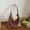 Bolsa de ombro de grande capacidade transfronteiriça para mulheres, novo modelo 2026, design simples, bolsa de ombro de camurça, bolsa tote para o dia a dia