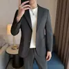Traje Casual Ajustado para Hombre 2026 con Solapas de Pico, Cierre de Dos Botones y Bolsillos Redondos, Conjunto de Traje de Negocios para Jóvenes