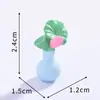Decoraciones de escena miniatura de bambú de verano: pantalla, cortina de bambú, cama de bambú, agua corriente. Juego de 6 piezas de accesorios para micro paisajismo