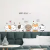 Adesivos de Parede Autoadesivos de Gato Filhote Fofo Estilo Ins Adesivos Decorativos para Parede de Fundo de Quarto Infantil BR0873E