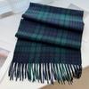 Cachecol Xadrez Ambiente de Caxemira Britânica Preto e Branco Outono e Inverno Novo Estilo Coreano Xale Versátil Cachecol Quente de Dupla Face
