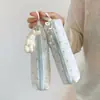 Estojo de lápis azul e branco com bolinhas, bolsa simples para guardar material escolar para estudantes do ensino fundamental e médio, estojo de lápis de design nicho para estudantes estilo coreano