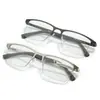 Nuevo Estilo Caliente Casual de Negocios Montura para Miopía Hombres Montura Metálica Retro Montura de Gafas Ópticas Ultraligeras de Media Montura Venta al por Mayor