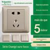 Painel Interruptor Tomada Schneider Changyi Ouro Fosco 86 Cinco Furos USB Tomada Dois-Três Pinos Ar Condicionado Parede Tomada Embutida