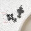 Nuevo Colgante de Mariposa y Cruz con Incrustaciones de Circonita Negra Estilo Sexy Accesorios para Pulsera y Collar de Joyería Hecha a Mano DIY