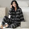 Nuevos Pijamas de Otoño e Invierno para Mujer, Manga Larga, Pantalón Largo, Cárdigan, Dulce y Lindo, Gama Alta, Se Puede Usar Afuera, Conjunto para Estar en Casa