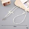 Corrente transversal de laço de pérola para meninas frescas e doces Cordão para celular Corrente com suporte para pendurar