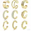 El nuevo set más vendido de Amazon Temu de 15 piezas de ear cuffs sin perforación, ear cuffs con forma de hoja y serpiente estilo europeo y americano