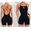 Novo Macacão de Yoga Sem Costura de Secagem Rápida Justo de Uma Peça Halterneck Sem Costas Slim Roupa Esportiva Fitness Yoga para Mulheres