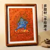 Estatuilla Thangka de Buda Pintada a Mano Nepalí Premium, Buda Amarillo, Avalokiteshvara de Mil Manos, Manjushri Avalokiteshvara, Decoración de Mesa para Sala de Estar