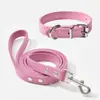 Coleira para Pet, Guia para Cachorro Grande, À Prova d'Água e Resistente ao Desgaste, Coleira Lisa para Cães e Gatos, Couro PU, Coleira com Sino para Cães de Porte Pequeno e Médio, Atacado